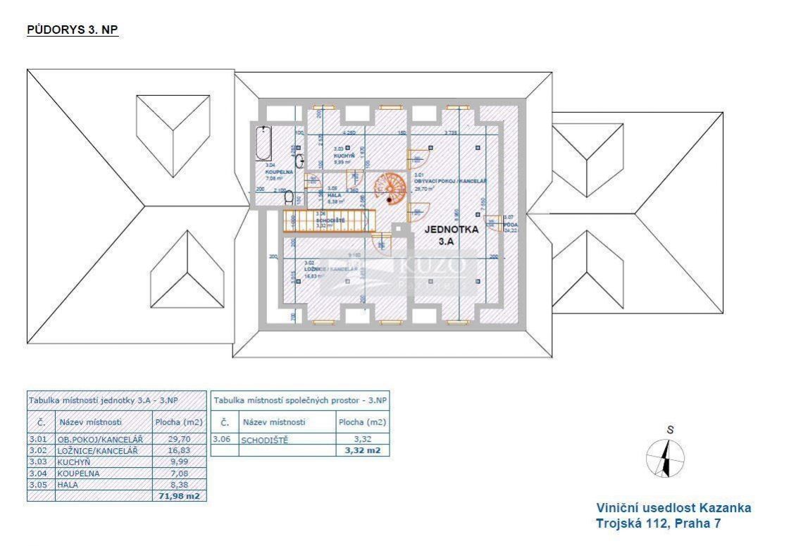 Pronájem administrativních a rezidenčních prostor 104,3 m2, Praha - Troja, obrázek č. 3