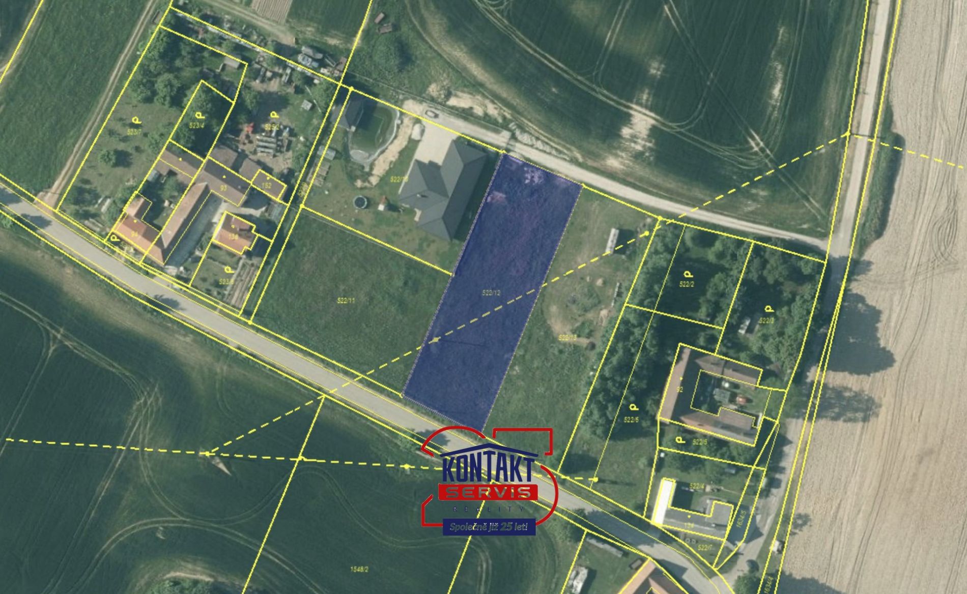 Prodej stavebního pozemku 2423 m2 v obci Hůrky u Lišova, okres České Budějovice, obrázek č. 1
