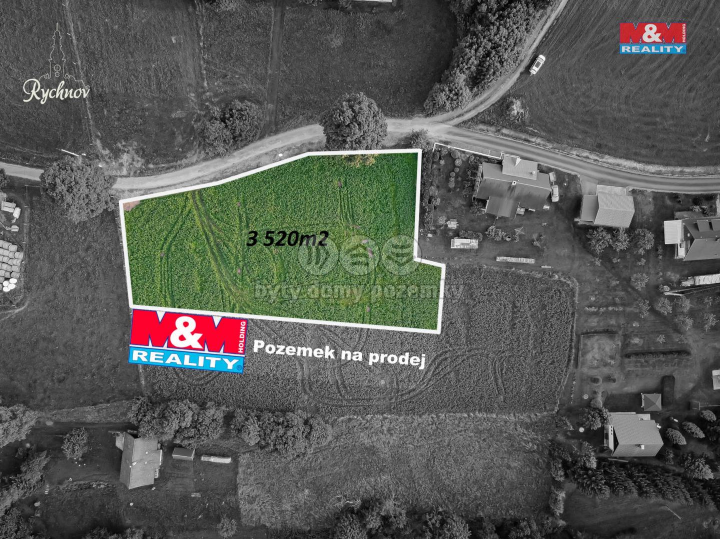 Prodej pozemku k bydlení v Českých Petrovicích 3520m2, obrázek č. 2