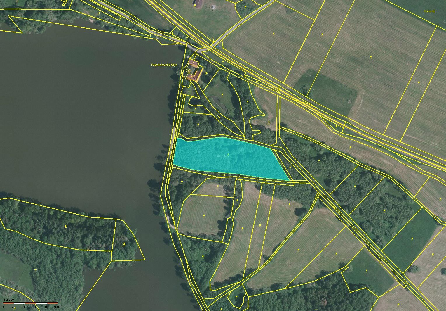 Prodej 1,08 ha travního porostu v k.ú. Tchořovice, obrázek č. 3