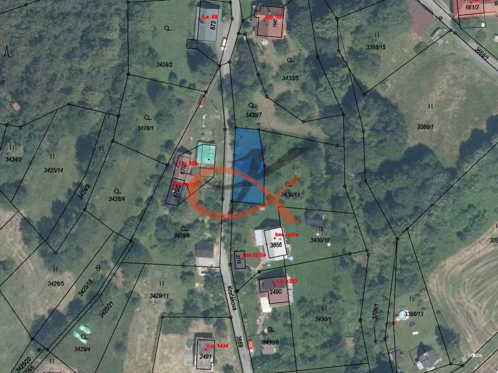Prodej stavebního pozemku 284m2 a 362m2 tr.porostu, Rožnov pod Radhoštěm, obrázek č.9