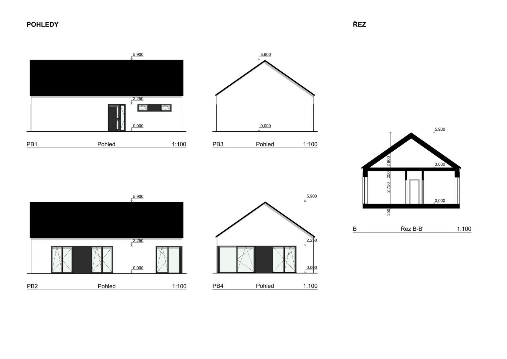 Prodej novostavby rodinného domu, 3+kk, 80 m2, pozemek 800 m2 - obec Hostín u Vojkovic, obrázek č. 3