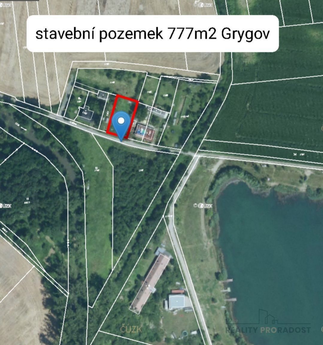 Prodej stavebního pozemku 777 m2, Grygov, okres Olomouc, obrázek č. 1