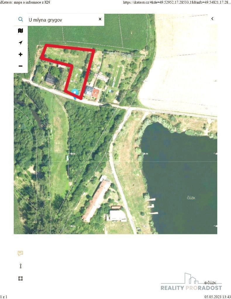 Prodej stavebního pozemku 777 m2, Grygov, okres Olomouc, obrázek č. 3
