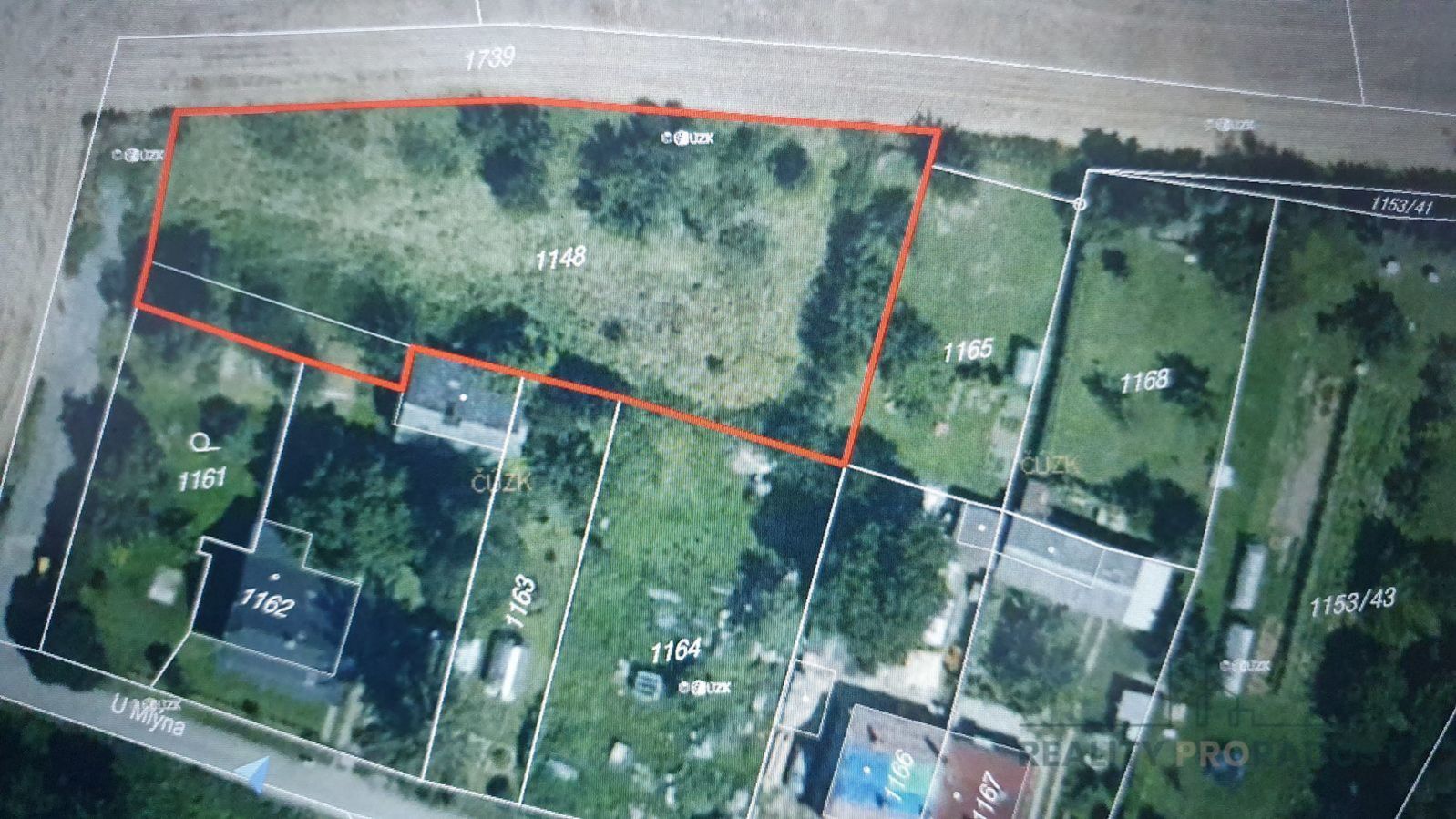 Prodej stavebního pozemku 1660m2, Grygov, okres Olomouc, obrázek č. 2