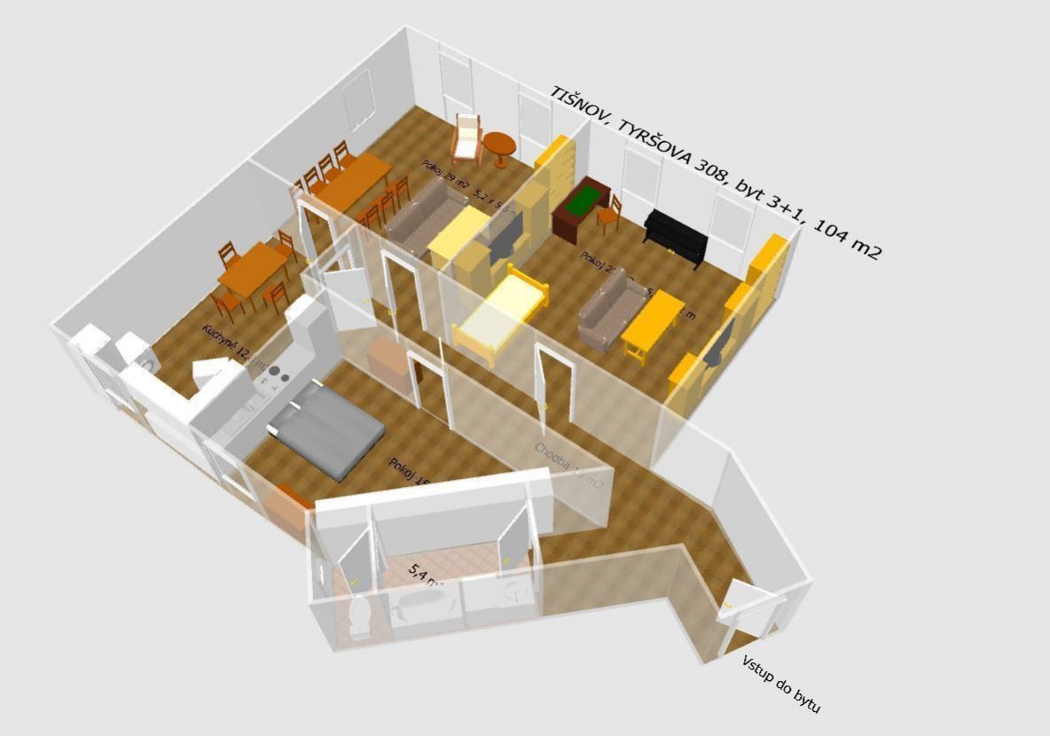 Tišnov, prodej bytu 3+1, užitná plocha 104 m2, obrázek č. 2