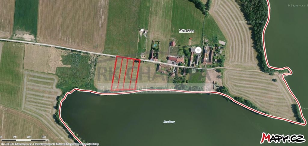 Soubor 4 stavebních pozemků o výměře 9.261 m2, i jednotlivě, na břehu rybníka Bezdrev, obrázek č. 1