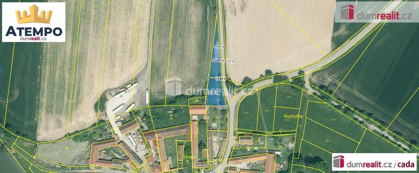 K prodeji, stavební pozemek o celkové výměře 1.318 m2, obec Vlhlavy - Sedlec, obrázek č. 2