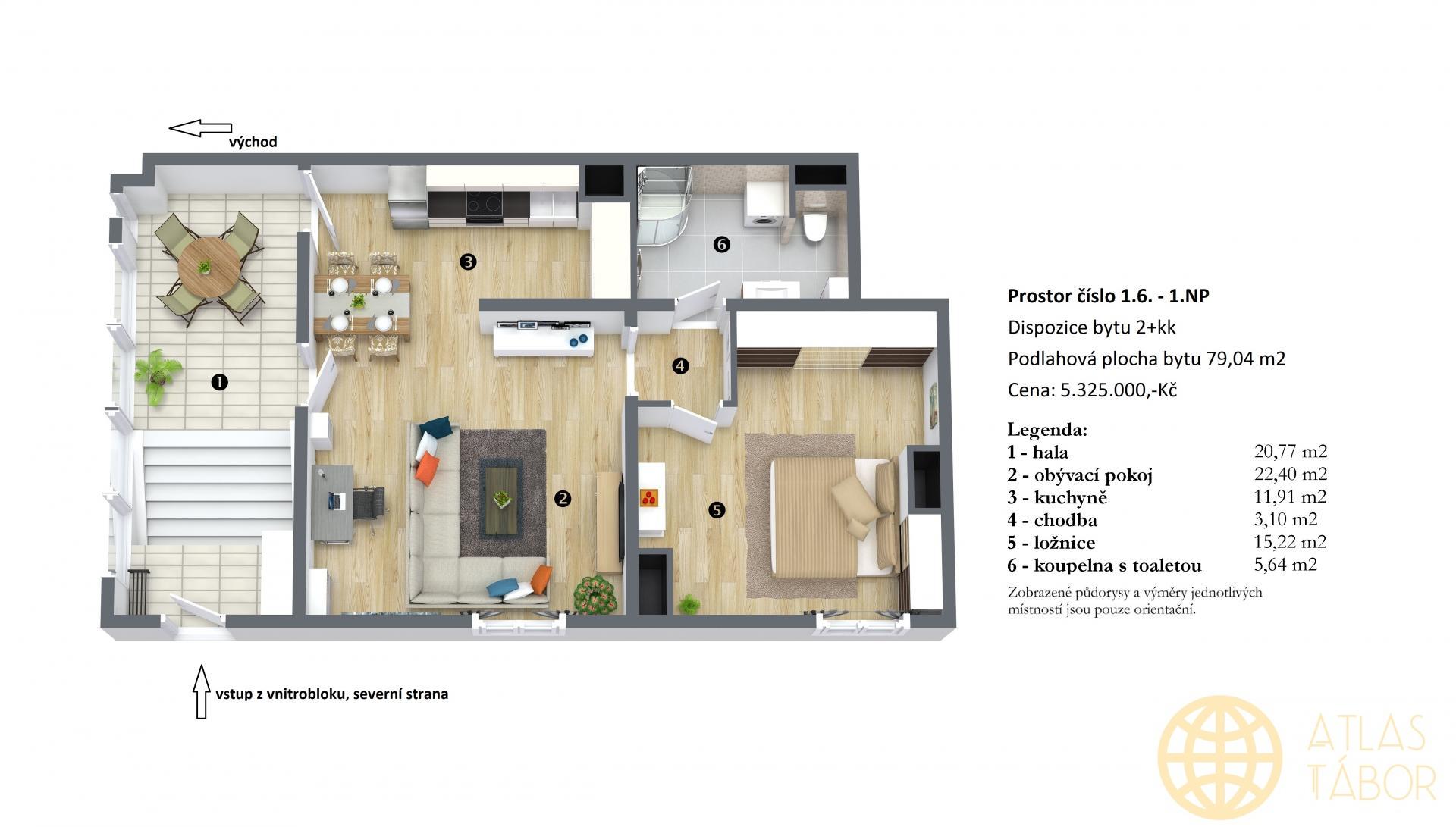 Prodej nebytového prostoru č. 1.6. v 1.NP v projektu Dvorce II, obrázek č. 1