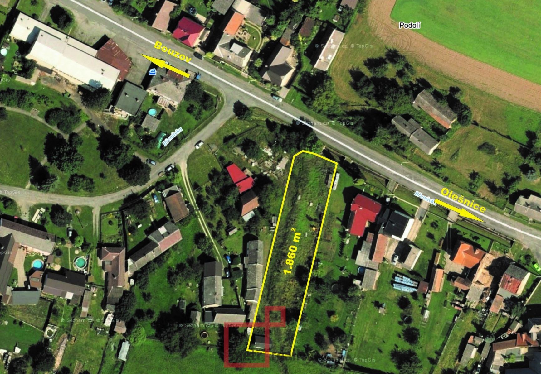 Prodej stavební parcely / Podolí u Bouzova, obrázek č. 1