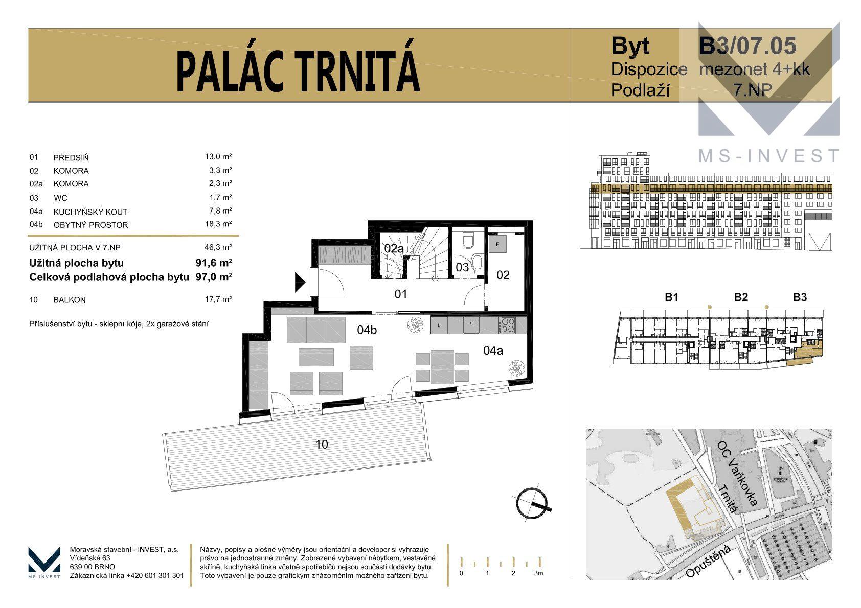 Prodej mezonetového bytu v novostavbě, Brno - Trnitá, obrázek č. 2