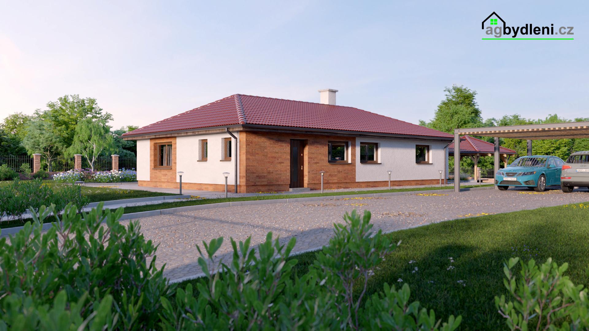 Prodej novostavby rodinného domu typu bungalov na zajištěném pozemku 1249 m2, obrázek č. 1