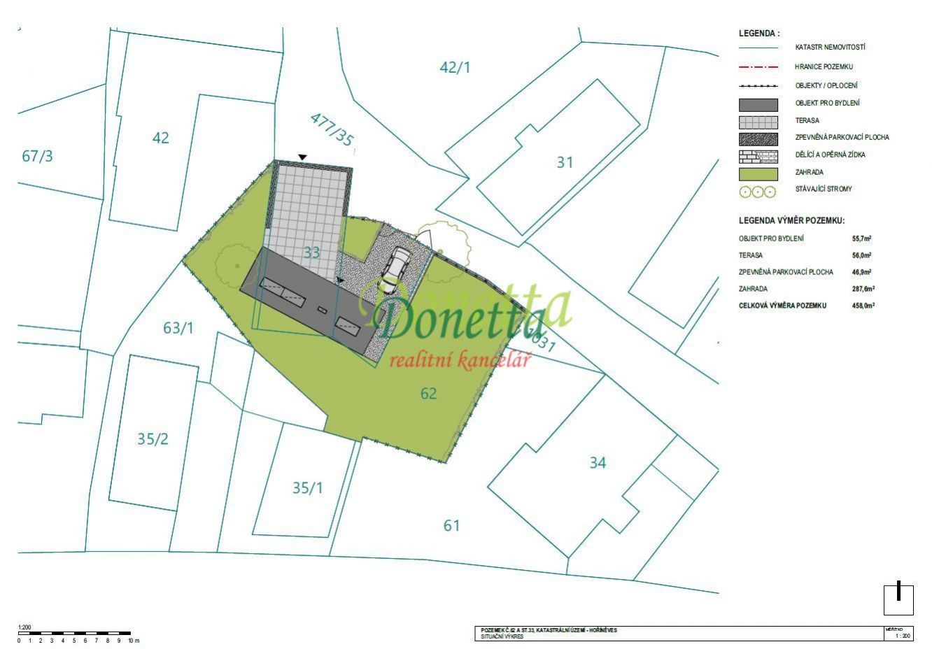 Prodej rodinného domu se zahradou 458 m2, obec Hořiněves, obrázek č. 3