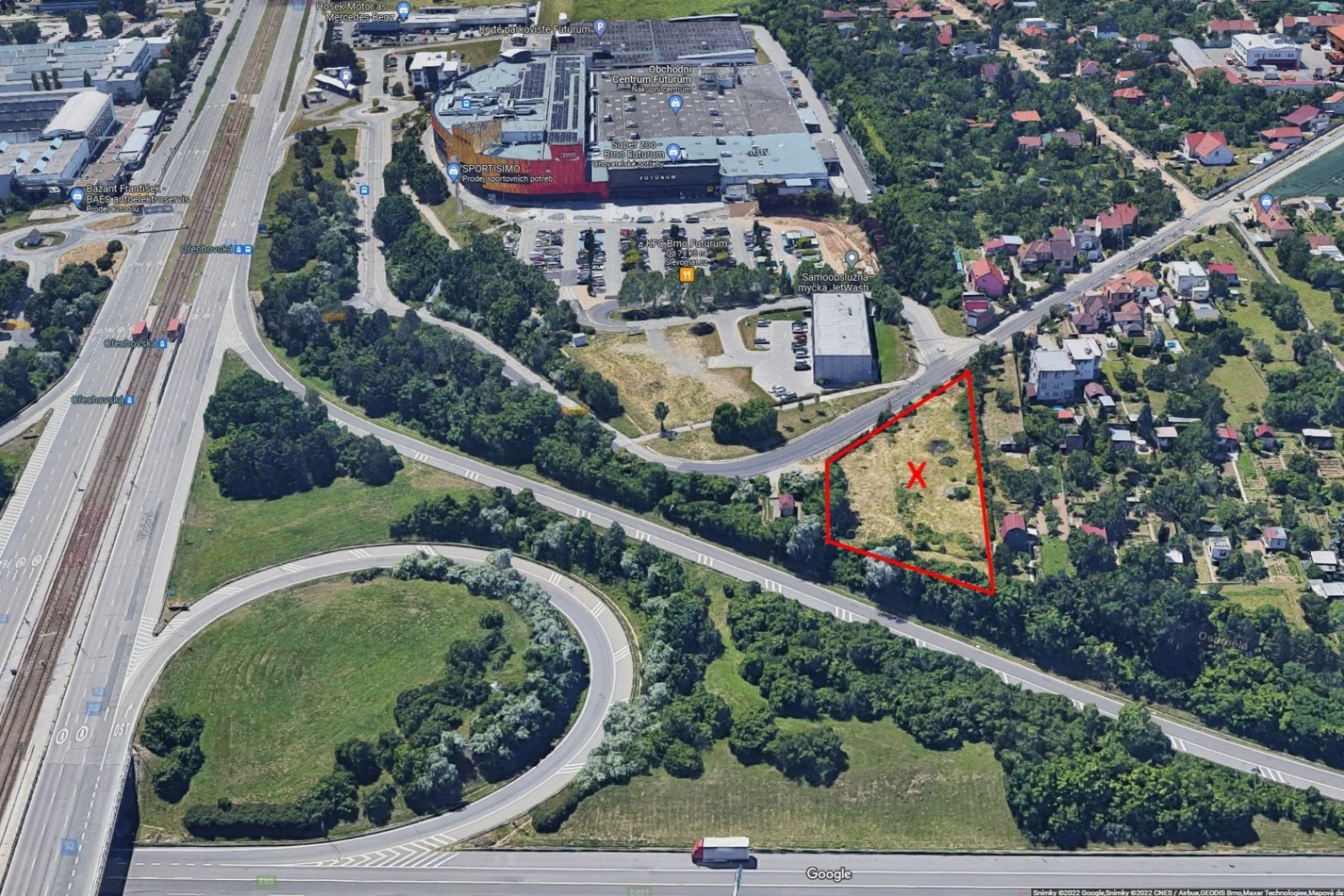 Pronájem, Pozemky pro komerční výstavbu, CP 2.693 m2, Brno, Horní Heršpice, Vídeňská, Ořechovská, obrázek č. 1