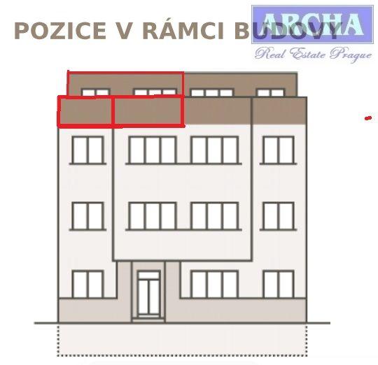 Prodej bytu 2+kk, pl. 52,1 m2, terasa 9,3 m2, 4.NP, Praha 4 Michle, obrázek č. 1