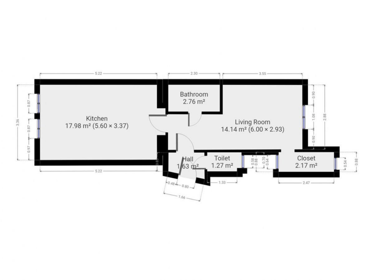 Pronájem bytu 2+kk, Nad Kolčavkou, Libeň, 17 000 Kč/měs, 39 m2, obrázek č. 3