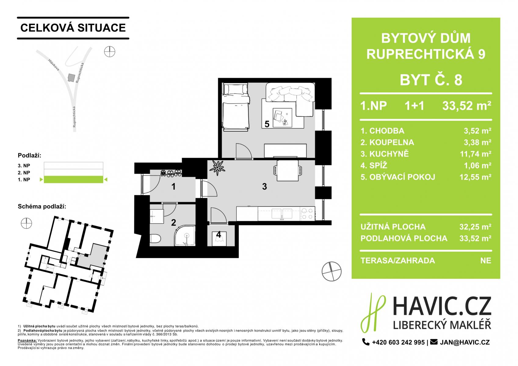Prodej bytu 1+1, 33,52 m2, Liberec XIV-Ruprechtice, obrázek č. 2