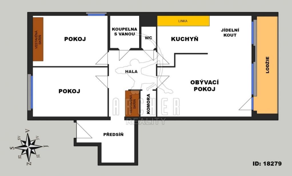 Prodej bytu 3+1/L/S, OV, 85,90 m2, Praha 8 - Čimice, ul. Žalovská, obrázek č. 3