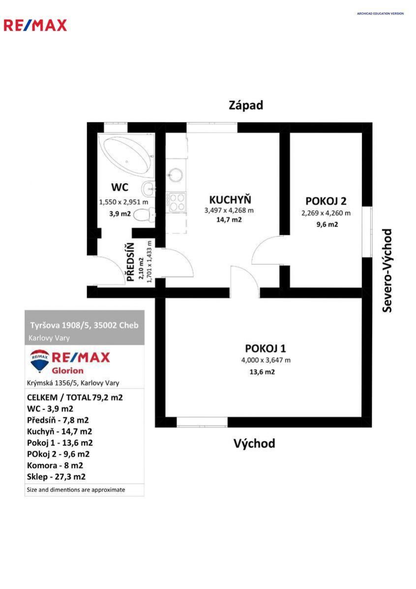 Exkluzivně nabízíme k prodeji byt 2+1 79,2m2 v cihelném domě v klidné lokalitě Chebu ., obrázek č. 3