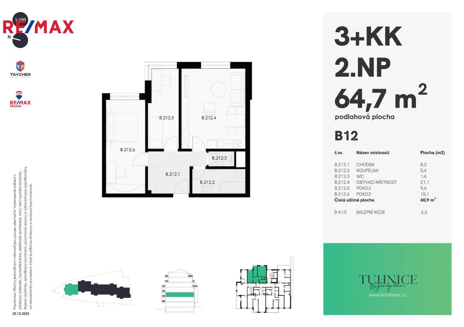 Prodej bytu  č.12, 3+KK, 64,6m2, ul. Šumavská, Karlovy Vary, obrázek č. 2