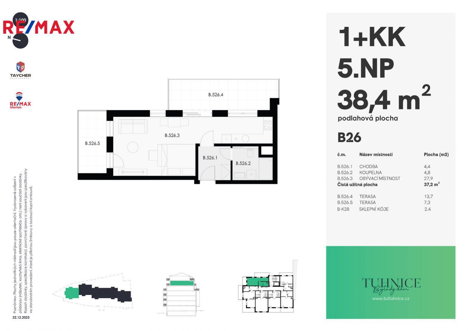 Prodej bytu č.26,  1+KK, 38,5m2 + 21m2 terasa = 59,4m2,  ul. Šumavská Karlovy Vary, obrázek č. 3