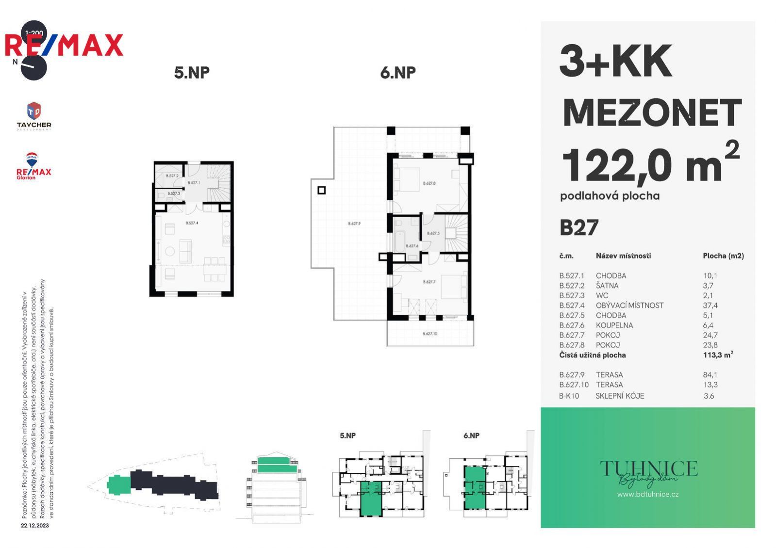 Prodej bytu č.27, 3+KK (mezonet), 5NP+6NP, 122m2 + 113,3m2 terasa / balkon, Šumavská, Karlovy Vary, obrázek č. 3