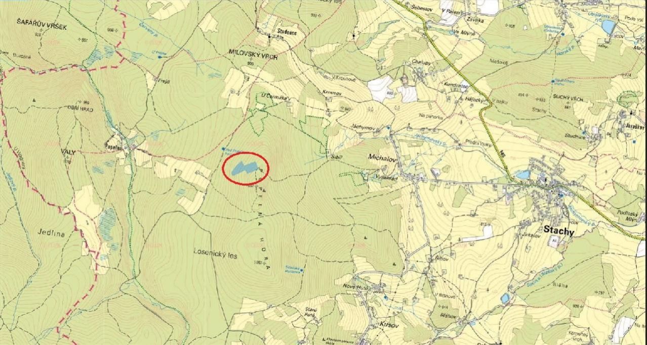 Lesní pozemek o výměře 25 229 m2, podíl 1/1, k.ú. Stachy, okres Prachatice, obrázek č.1