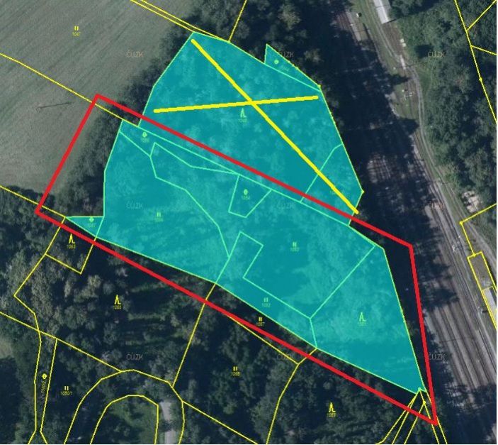 Lesní pozemek a další pozemky o výměře 8 724 m2, podíl 1/1, k.ú. Prosetín u Hlinska, okres Chrudim, obrázek č. 2