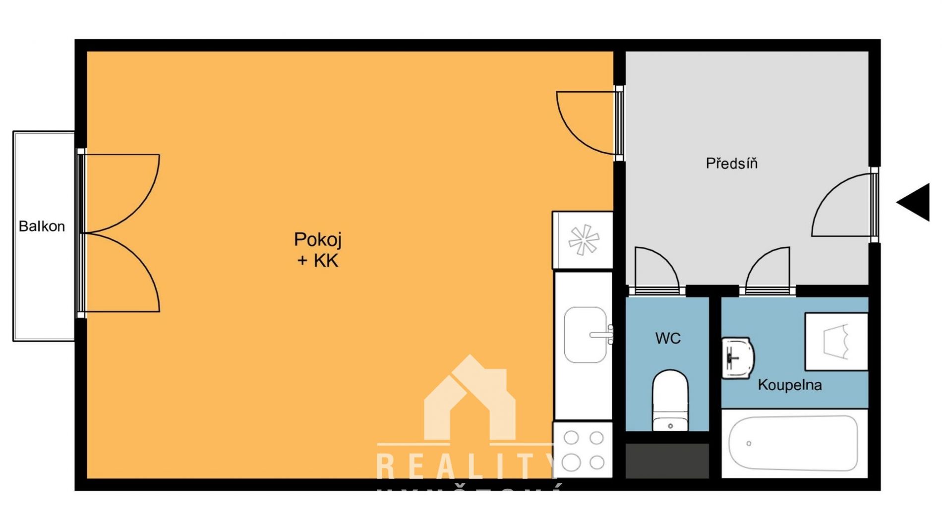 Prodej, byt 1+kk s krásným výhledem do okolí, CP 38 m2 - Blansko, ul. Okružní, obrázek č. 3
