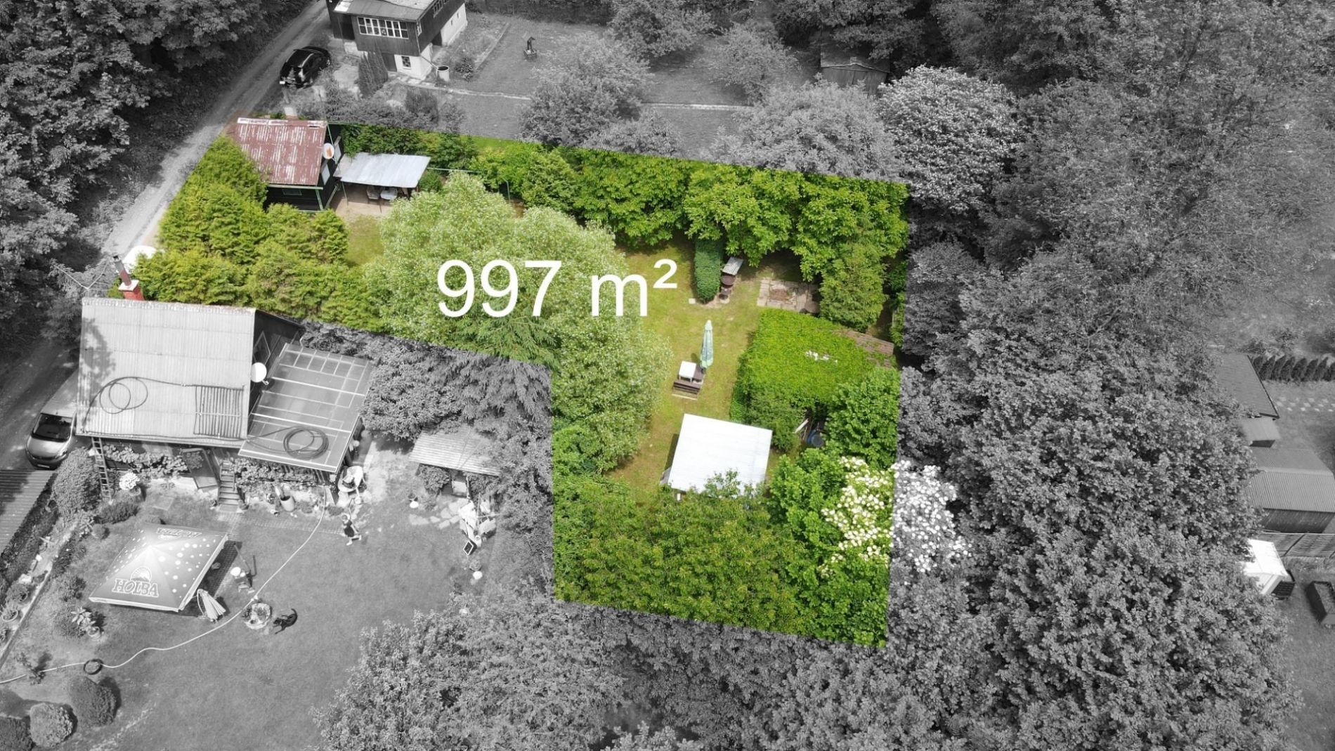 Prodej krásného pozemku s několika jednoduchými stavbami, 1.025 m, Nový Malín, obrázek č. 2