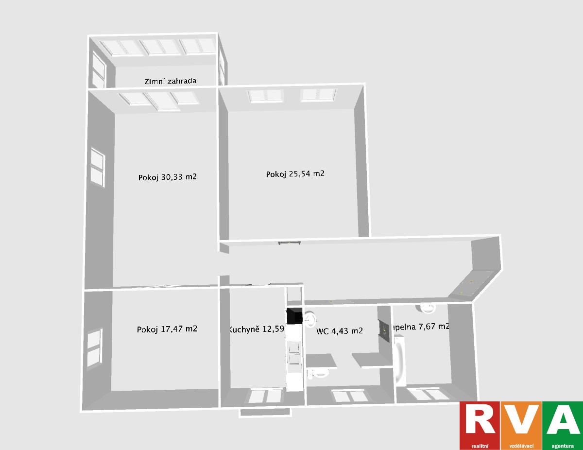 Prodej atypického bytu 3+1 v cihlovém domě, Stříbro, obrázek č. 3