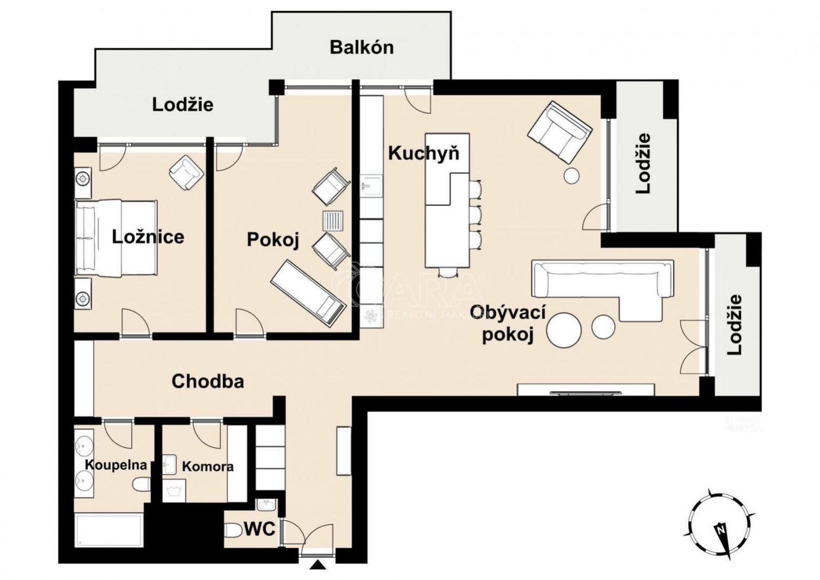 Exkluzivní prostorný zařízený byt 3+kk, obrázek č. 3