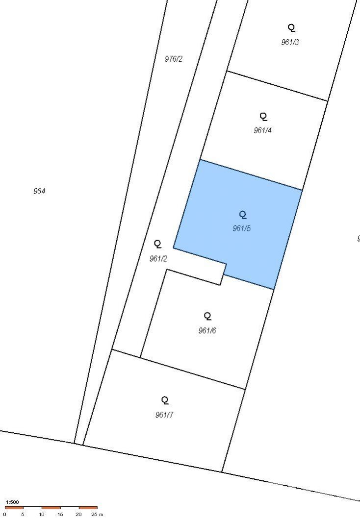 Prodej parcely o velikosti 769 m2 k výstavbě RD v obci Ohnišťany - lokalita "Na Podkově", obrázek č. 3