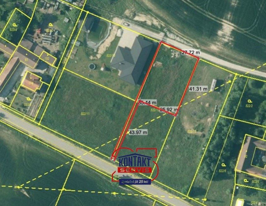 Prodej stavebního pozemku 1223 m2 v obci Hůrky u Lišova, okres České Budějovice