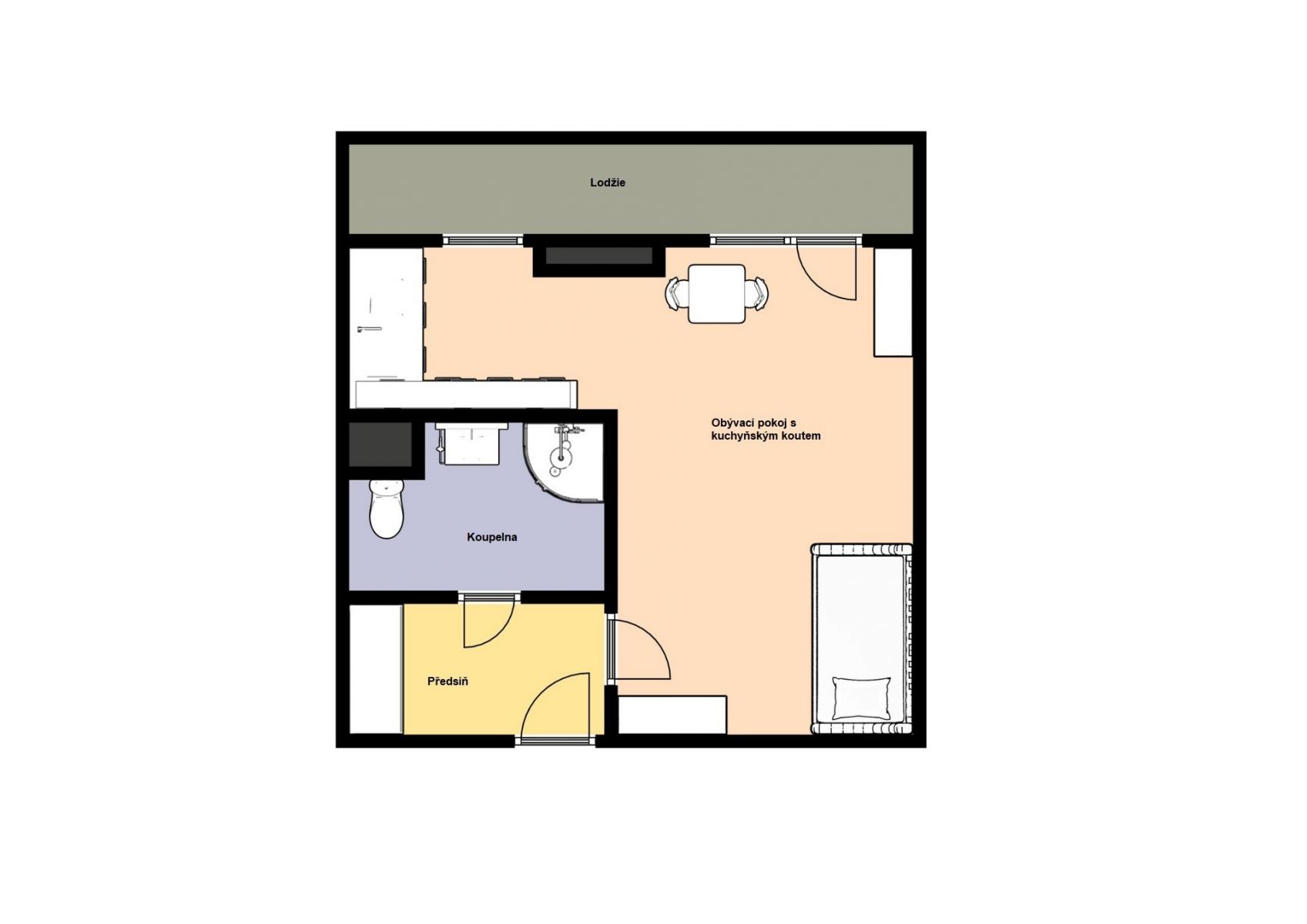 Pronájem hezkého bytu 1+1/B, S, 32 m2, Kladno, Zd. Petříka., obrázek č. 2