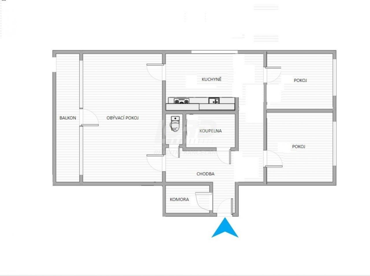 Pronájem prostorného bytu 3+1 po rekonstrukci s balkonem, obrázek č. 2