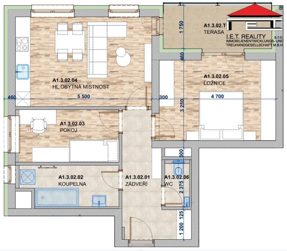 Prodej, Byty 3+kk, 66,8 m2 s terasou 8 m2, Vyškov, obrázek č. 3