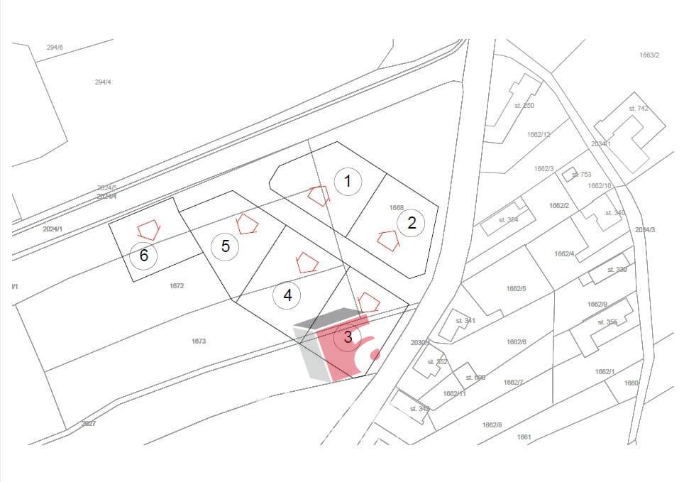 Prodej stavebního pozemku (č. 5) o výměře 1147 m2, Ronov nad Doubravou, okres Chrudim, obrázek č. 2