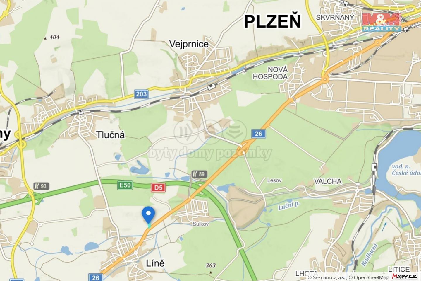 Prodej komerčního pozemku, 9925 m, Líně, ul. Plzeňská, obrázek č. 2