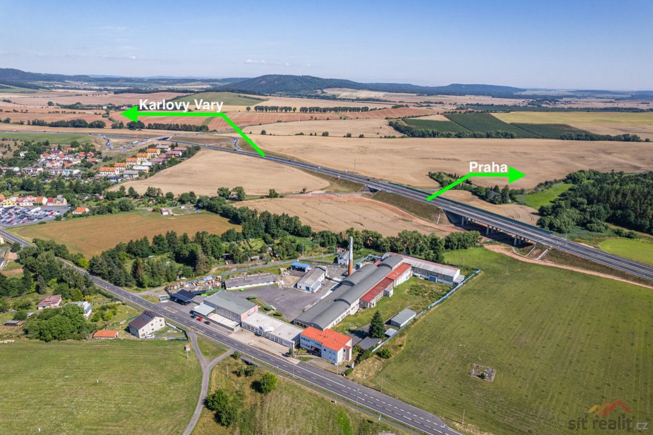 Prodej výrobního areálu, 23.329 m2, Lubenec, strategická poloha jen 1,5 km od sjezdu dálnice D6