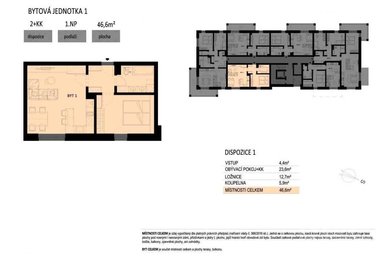 Prodej bytu 2+kk, 46,6 m2, Světlá nad Sázavou, obrázek č.2