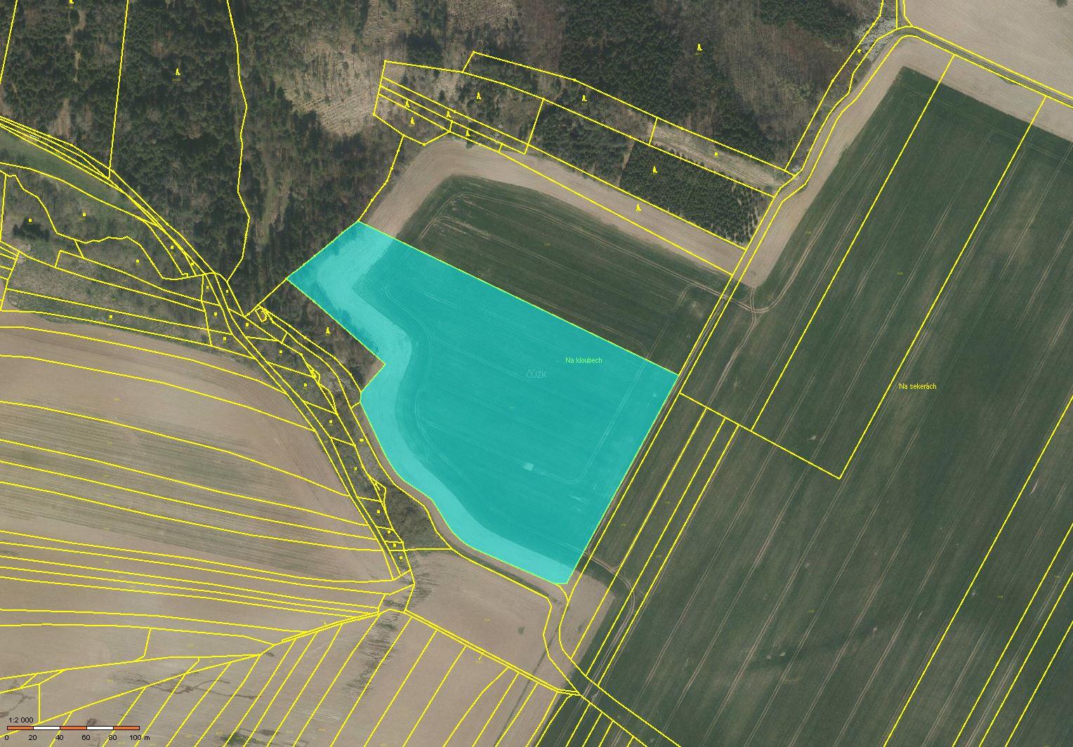 Prodej 4,47 ha půdy v k.ú. Chřešťovice, obrázek č. 2