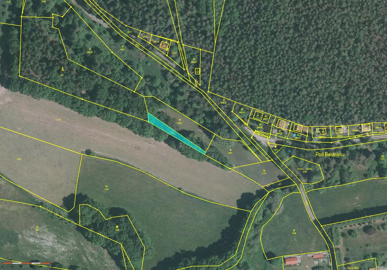 Prodej 372 m2 travního porostu v k.ú. Vahlovice, obrázek č. 1