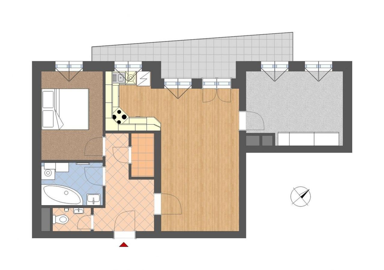 Prodej bytu 3+kk s terasou, osobní vlastnictví, 66,9 + 10,4 m2, 2. NP, širší centrum Benešova, obrázek č. 2
