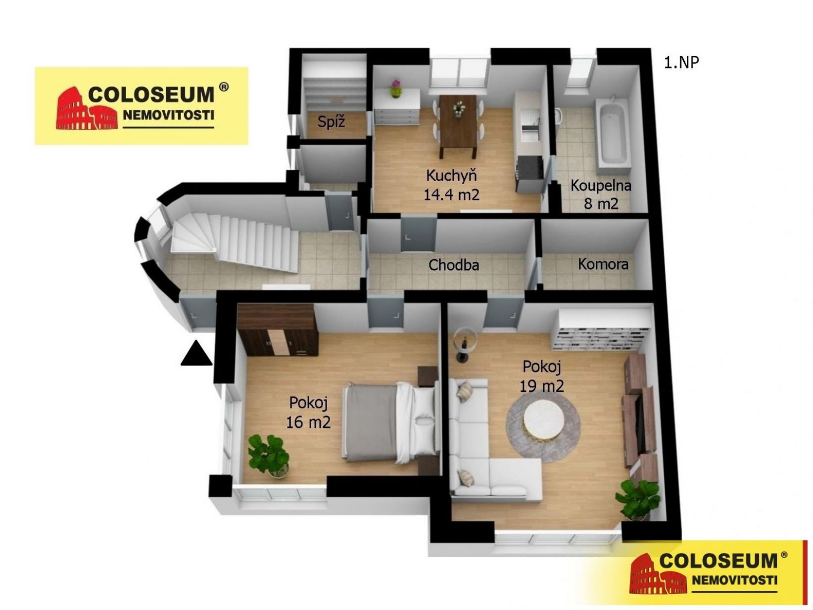 Bučovice, OV 3+1, 86 m2, společné prostory, garáž, k rekonstrukci  byt, obrázek č. 2