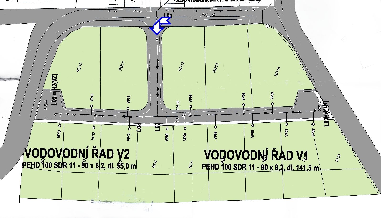 Pozemek s projektem na 14 x RD - Hořovicko (D5), obrázek č. 2