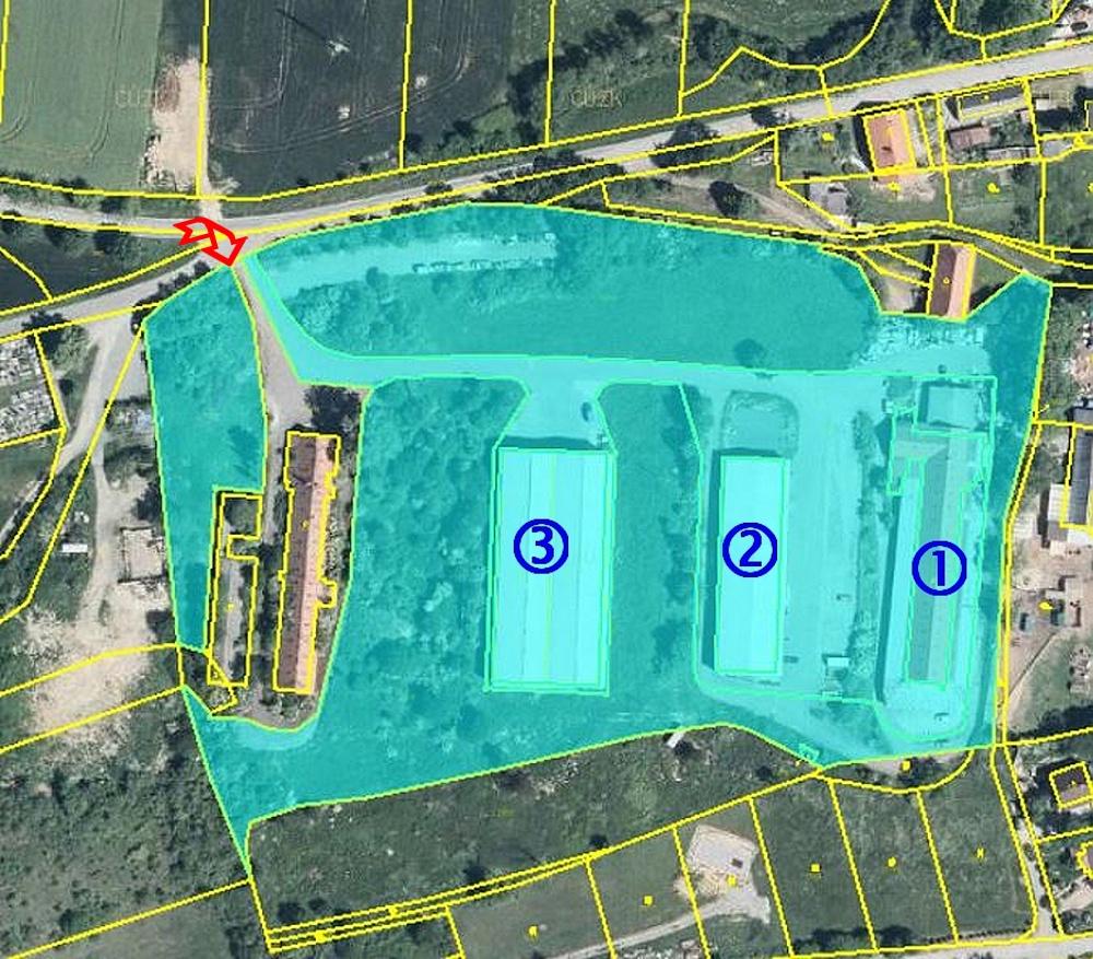 Prodej komerčního pozemku včetně hal 4480 m2,  Třebotov - Praha Západ, obrázek č. 2