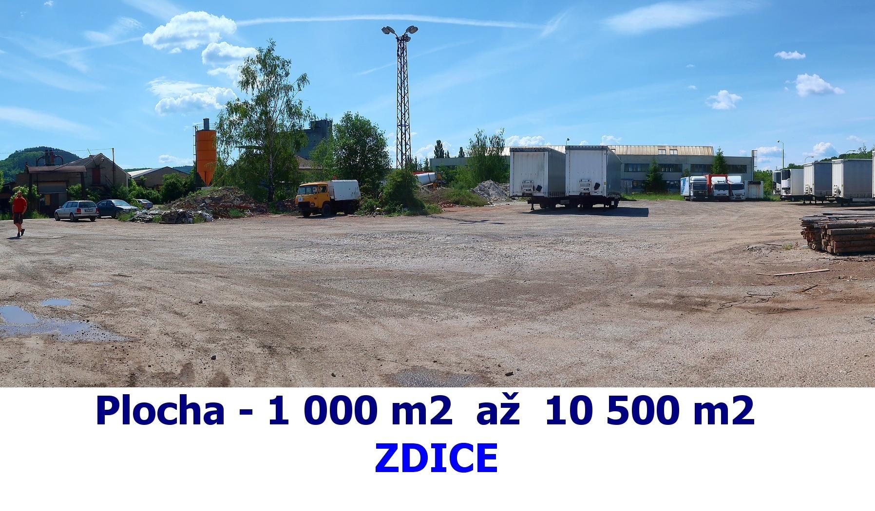 Nájem zpev.ploch 1000 m2 a více, s možností drobných staveb, ZDICE, Exit D5