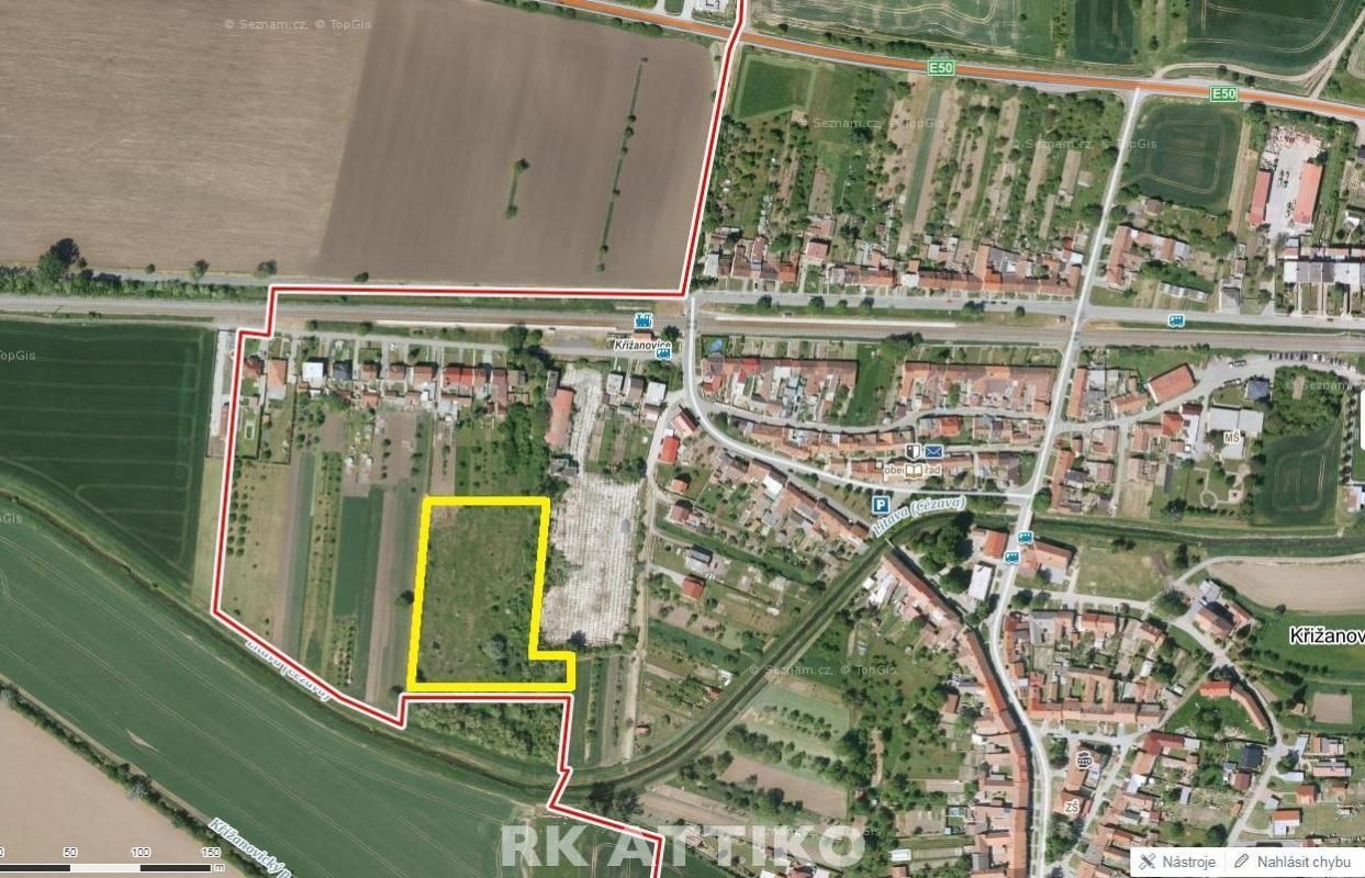 Prodej pozemku 13.000 m2 Křižanovice u Bučovic (u Slavkova u Brna).