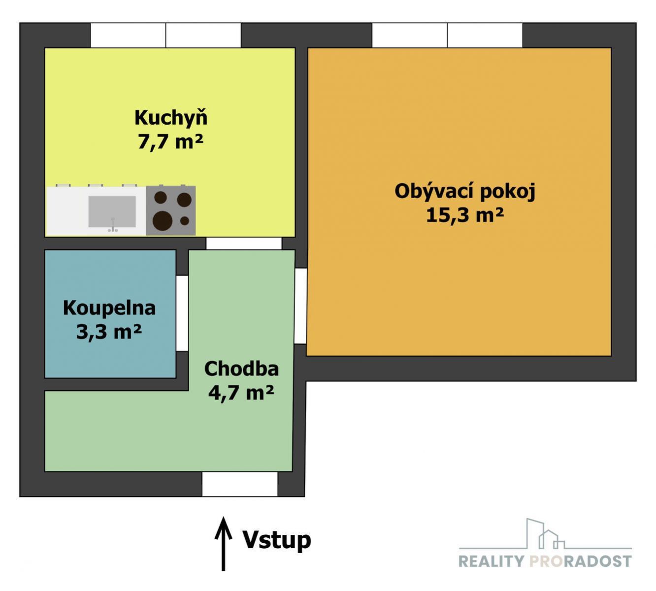 Pronájem bytu 1+1, 30 m2 v Kolíně, byt 1+1 30 m2 Kolín - Kolín II, obrázek č. 2